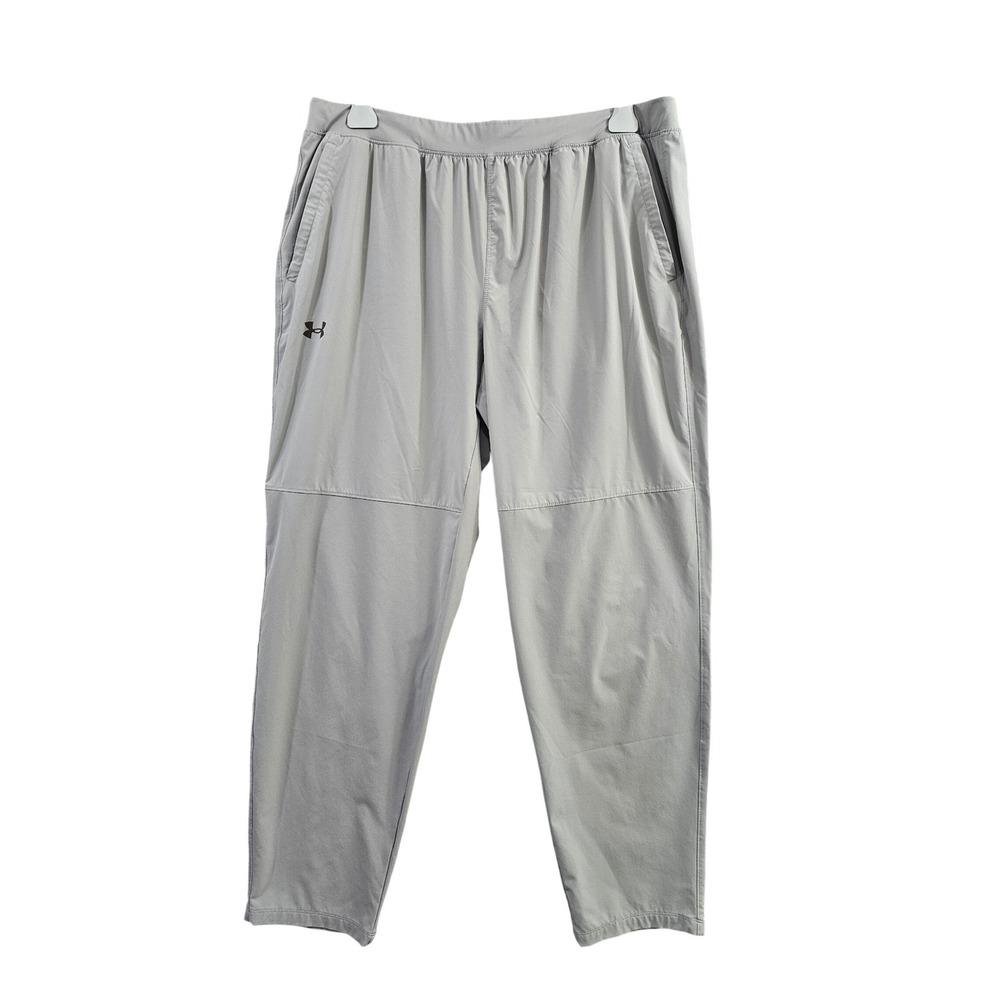 Under Armour Storm Track Pants Men XXL Grey Solid Fitted Athletic Running Jogger